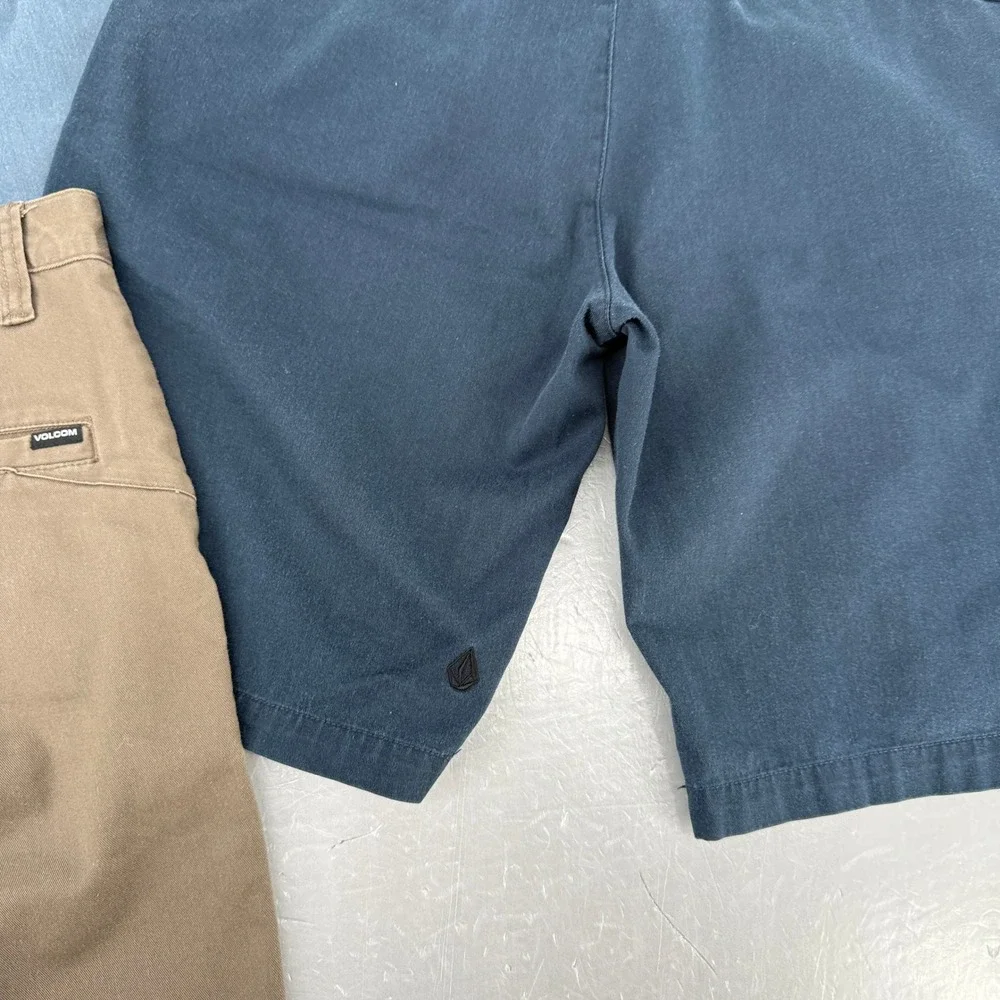 Volcom Mens Frickin Modern Fit Chino Shorts Bundle 4 Pairs Navy Khaki Red 33 - Picture 9 of 16
